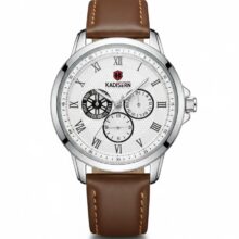 ساعت مچی مردانه بند چرمی سه موتور فول تایم کیدمن KADEMAN جذاب